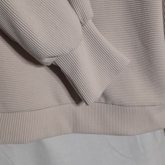 Trendy Queen‎ Beige Quarter Zip Oversized Pullover Women's Size Medium Shirt - Picture 5 of 11